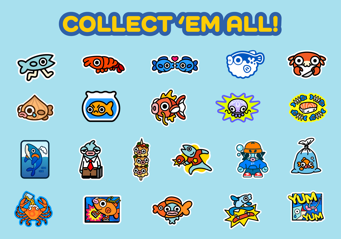 MYSTERY STICKER PACK (7ct) — FISH