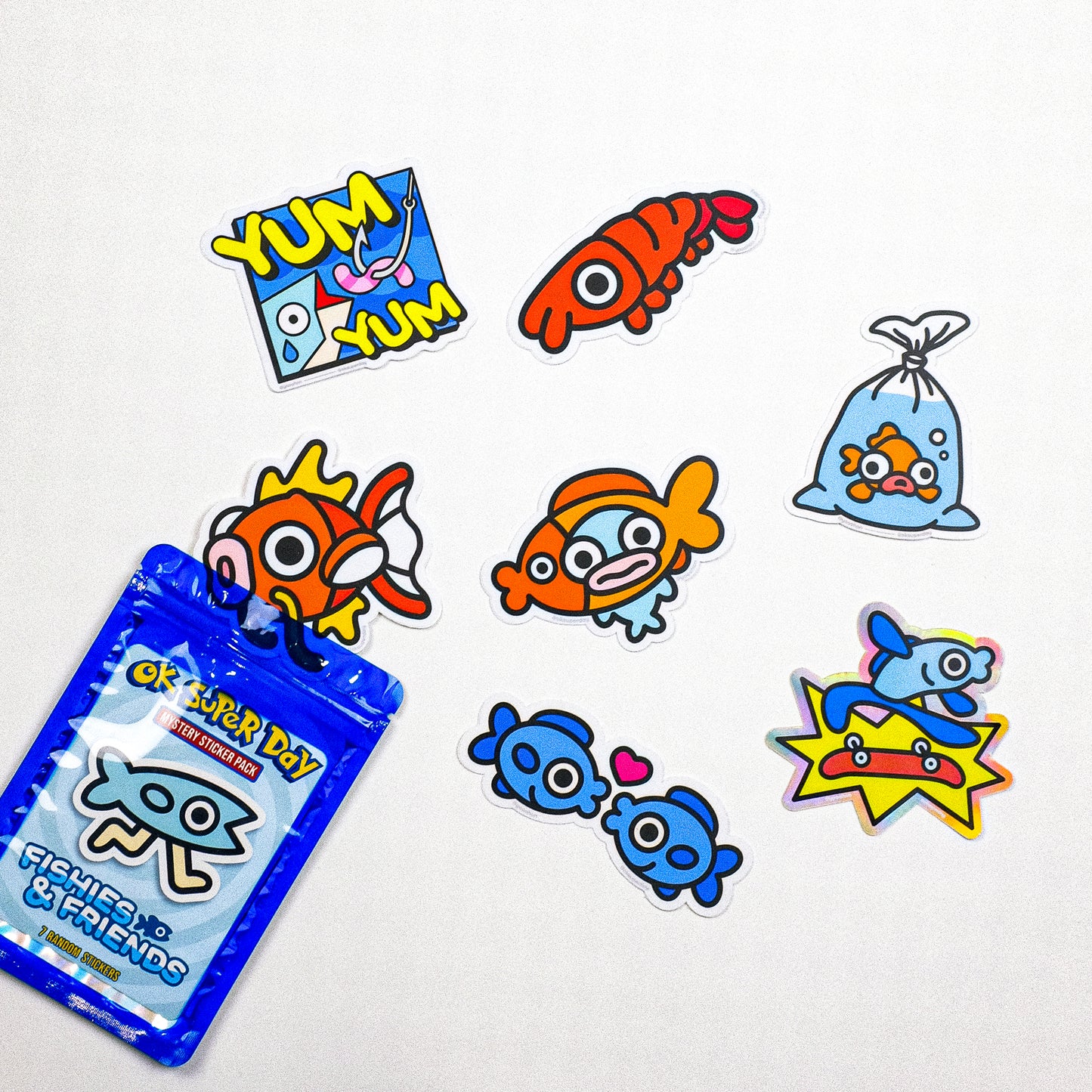 MYSTERY STICKER PACK (7ct) — FISH